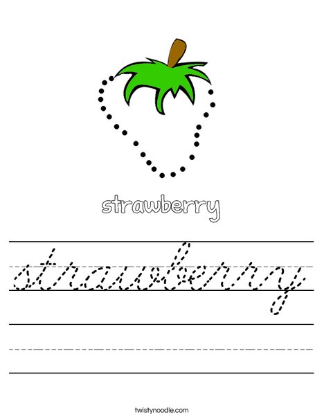 Trace and color the strawberry. Worksheet