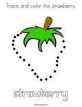 Trace and color the strawberry. Coloring Page