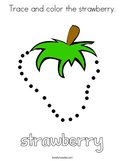 Trace and color the strawberry Coloring Page
