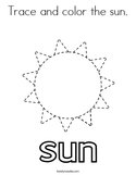 Trace and color the sun Coloring Page