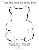 Trace and color the teddy bear Coloring Page