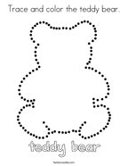 Trace and color the teddy bear Coloring Page