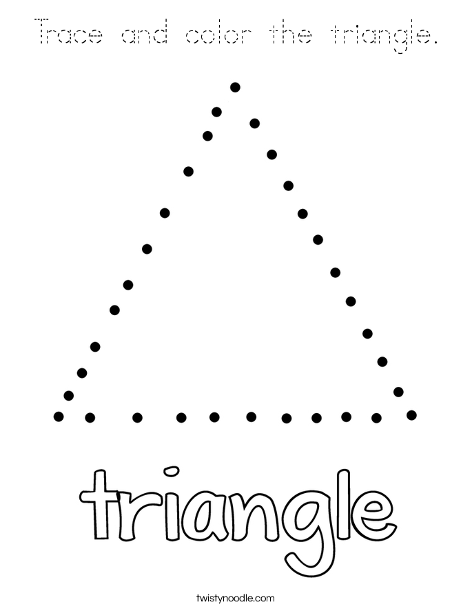 Trace and color the triangle. Coloring Page