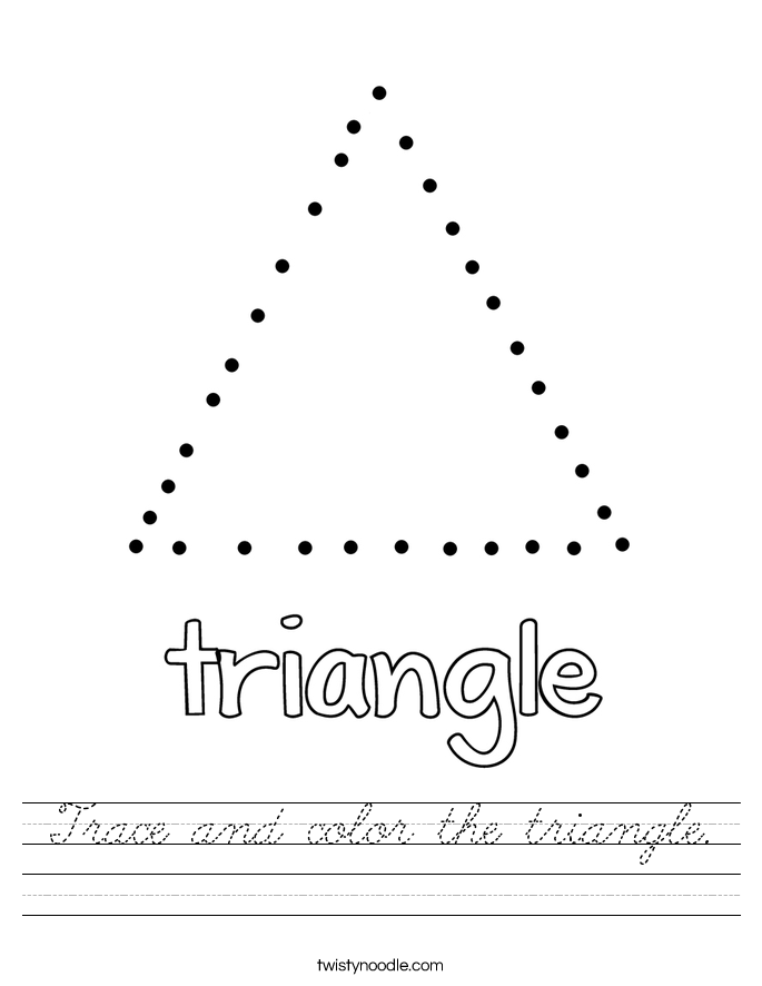 Trace and color the triangle. Worksheet