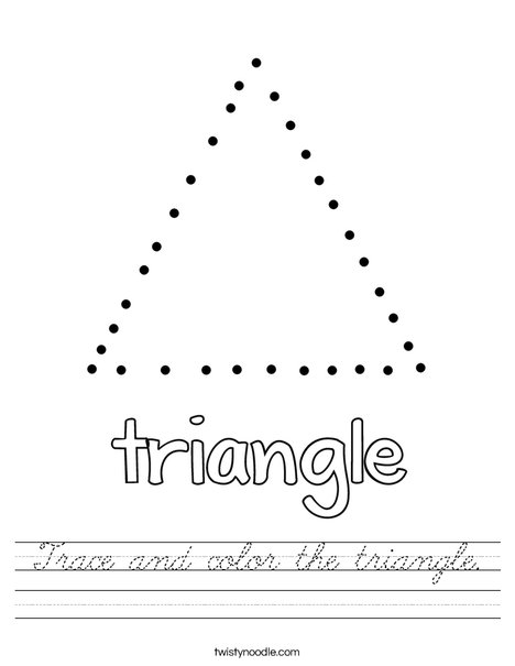 Trace and color the triangle. Worksheet