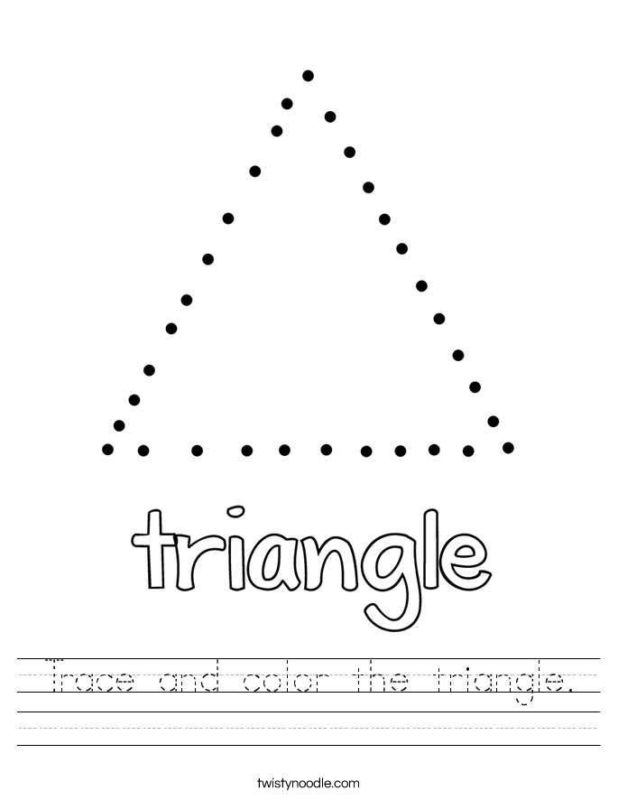 Trace and color the triangle Worksheet - Twisty Noodle