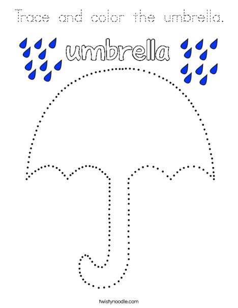 Trace and color the umbrella. Coloring Page