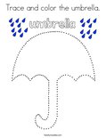 Trace and color the umbrella. Coloring Page