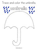 Trace and color the umbrella Coloring Page