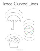 Trace Curved Lines Coloring Page