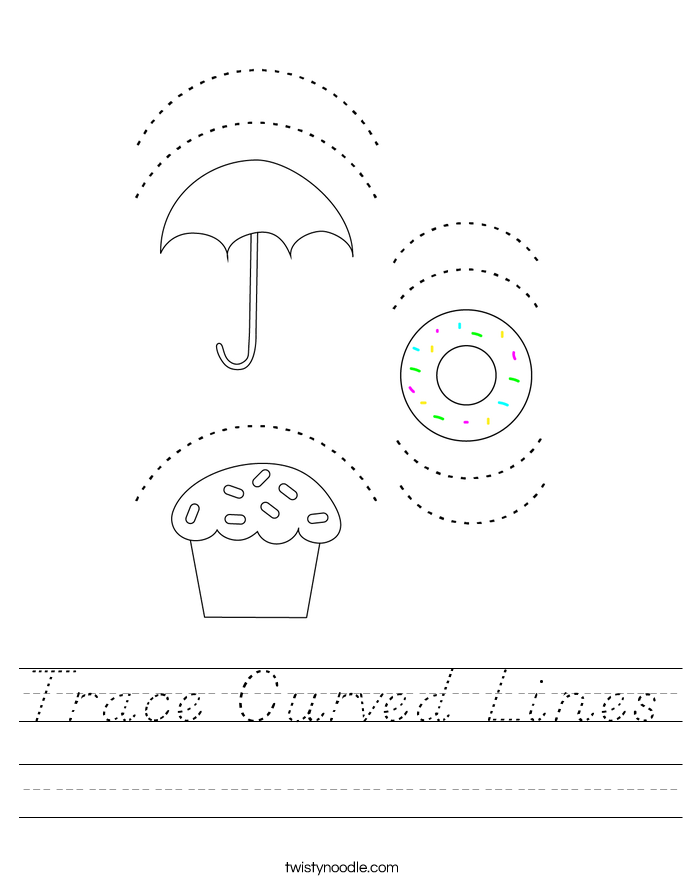 Trace Curved Lines Worksheet