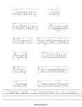 There are 12 months in a year. Worksheet