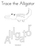 Trace the Alligator Coloring Page