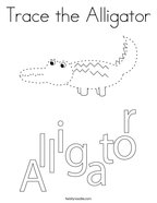 Trace the Alligator Coloring Page