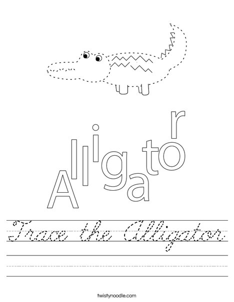 Trace the Alligator Worksheet