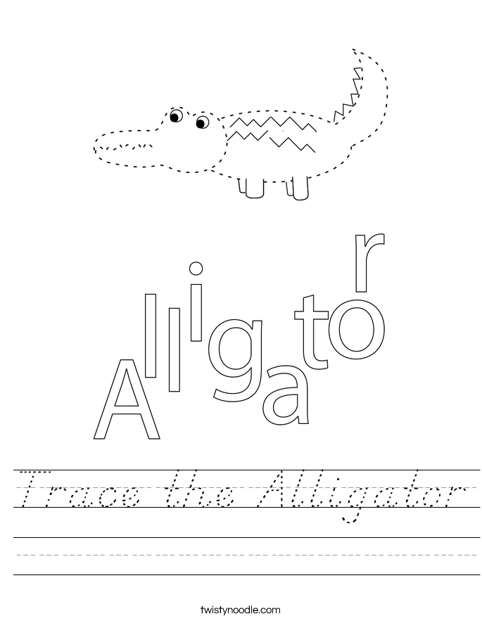 Trace the Alligator Worksheet