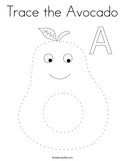 Trace the Avocado Coloring Page