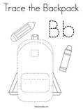 Trace the Backpack Coloring Page