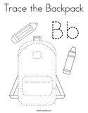 Trace the Backpack Coloring Page