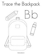 Trace the Backpack Coloring Page