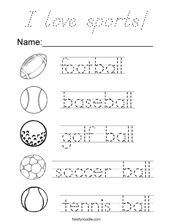 I love sports! Coloring Page