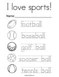 I love sports! Coloring Page