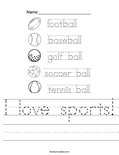 I love sports! Worksheet
