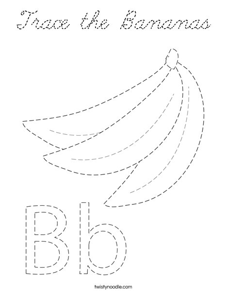 Trace the Bananas  Coloring Page