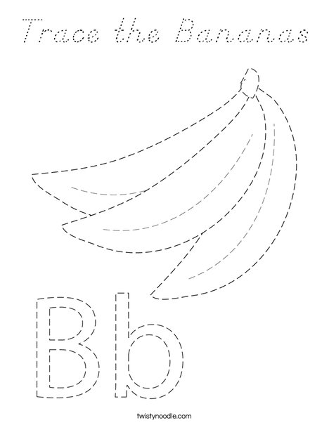 Trace the Bananas  Coloring Page