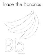 Trace the Bananas Coloring Page