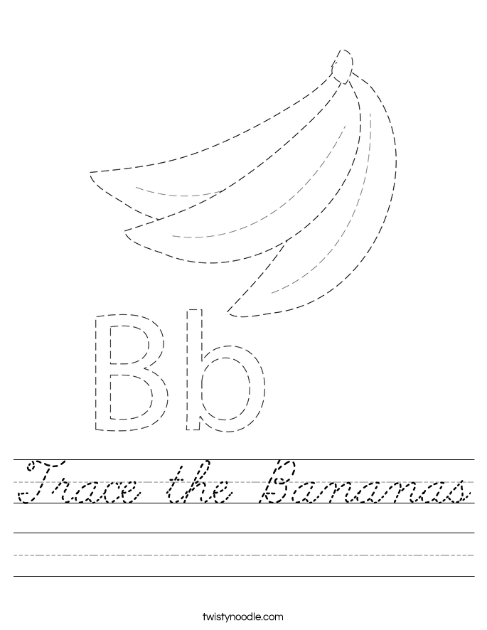 Trace the Bananas Worksheet