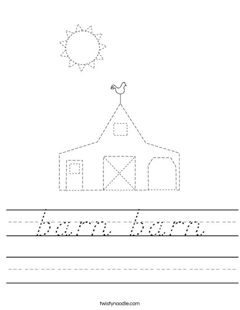 Trace the Barn Worksheet
