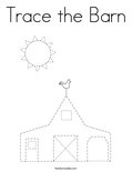 Trace the Barn Coloring Page