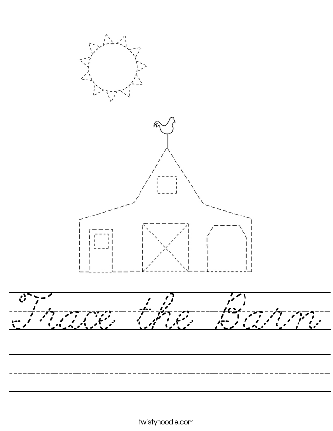 Trace the Barn Worksheet