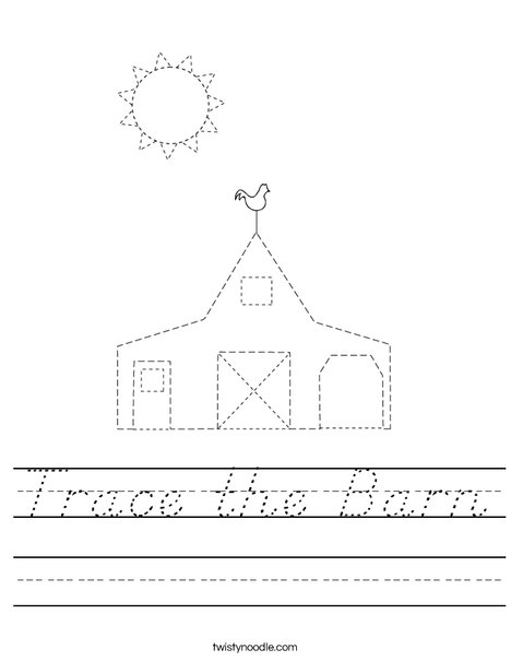 Trace the Barn Worksheet