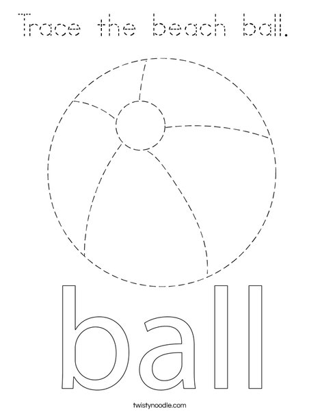 Trace the beach ball. Coloring Page