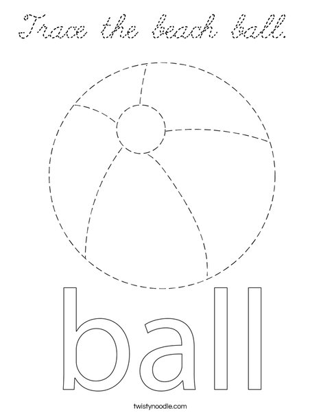 Trace the beach ball. Coloring Page