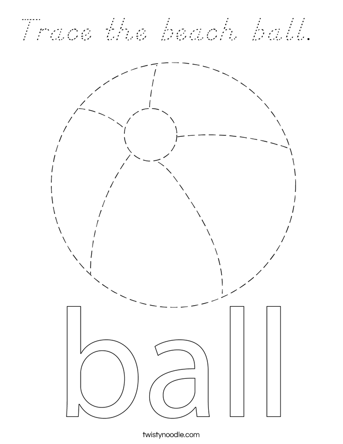 Trace the beach ball.  Coloring Page