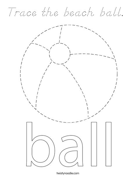 Trace the beach ball. Coloring Page