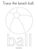 Trace the beach ball  Coloring Page