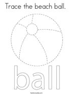 Trace the beach ball  Coloring Page