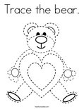 Trace the bear. Coloring Page