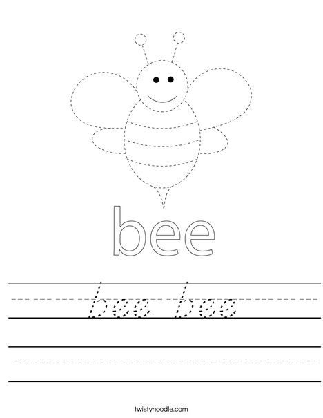 Trace the Bee Worksheet