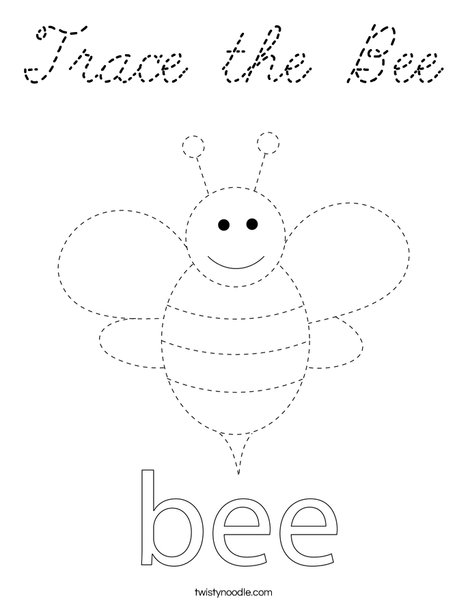 Trace the Bee Coloring Page
