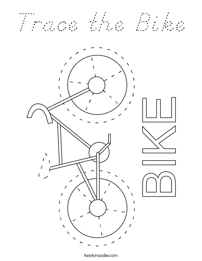 Trace the Bike Coloring Page