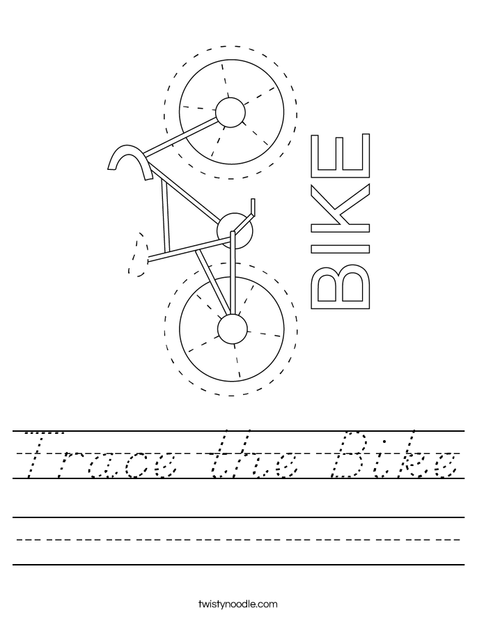 Trace the Bike Worksheet