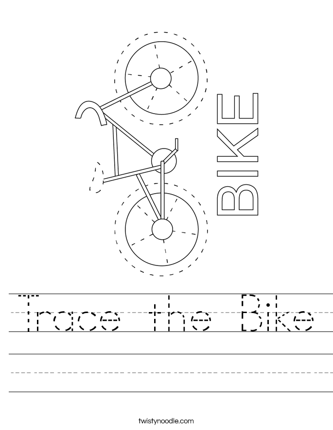 Trace The Bike Worksheet Twisty Noodle Trace The Bike Worksheet Twisty Noodle