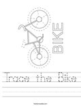 Trace the Bike Worksheet
