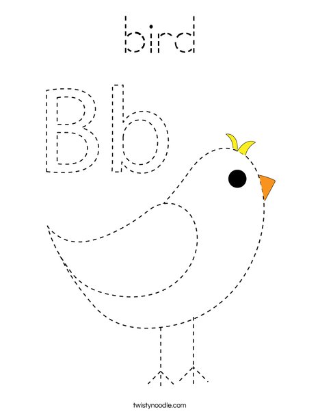 Trace the Bird Coloring Page
