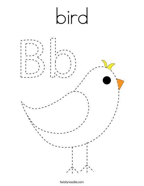 Trace the Bird Coloring Page